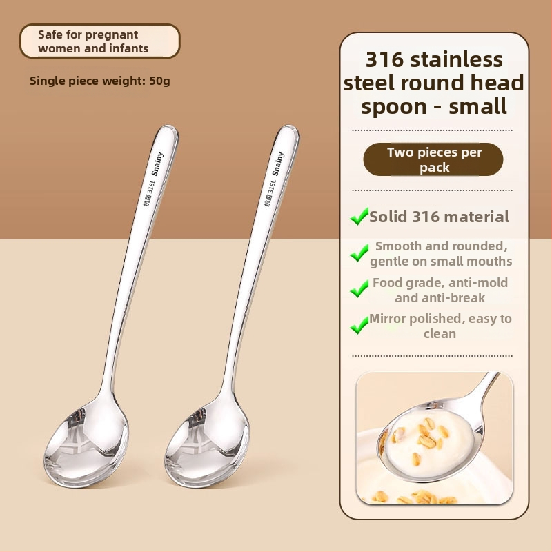 Žlica za juhu s dugačkim držalom od 316L nehrđajućeg čelika | Ručno izrađena, Mogućnost prilagodbe, Pogodna za kućnu uporabu