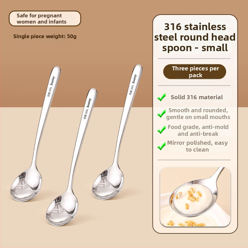 Žlica za juhu s dugačkim držalom od 316L nehrđajućeg čelika | Ručno izrađena, Mogućnost prilagodbe, Pogodna za kućnu uporabu