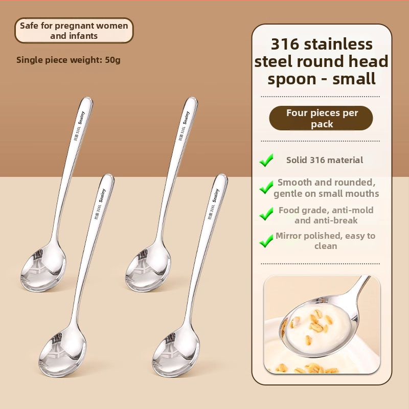 Žlica za juhu s dugačkim držalom od 316L nehrđajućeg čelika | Ručno izrađena, Mogućnost prilagodbe, Pogodna za kućnu uporabu