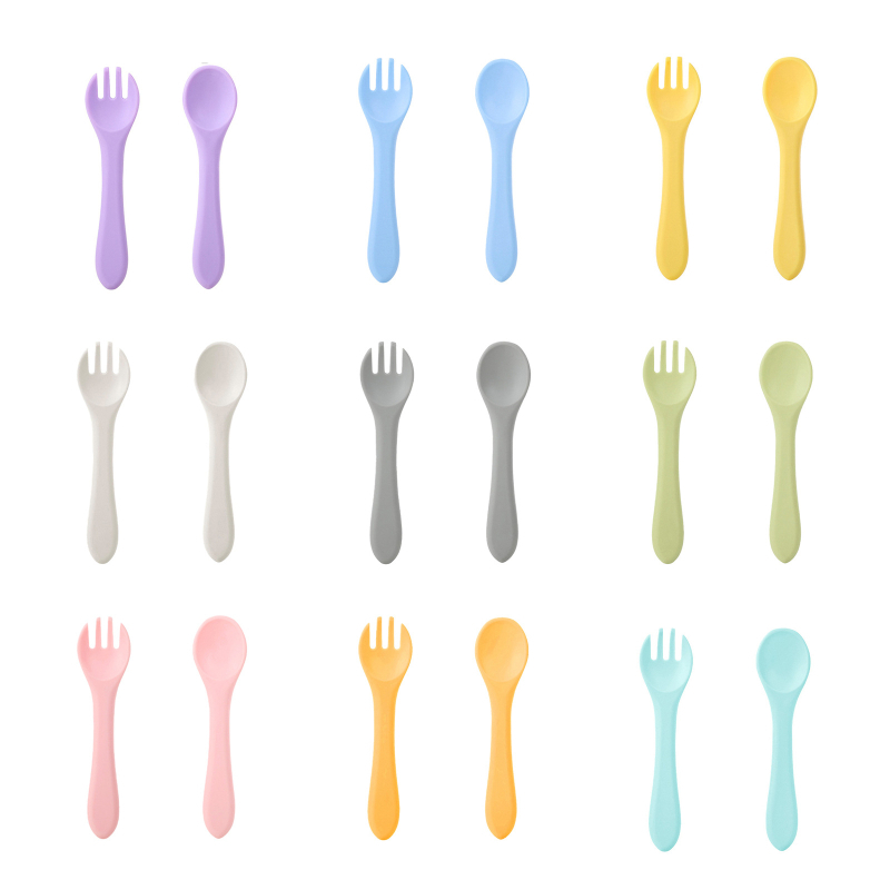 Set silikonskih žlica i vilica za bebe – silikon za prehranu, 2 komada, od 3 mjeseca, marka Shundong silicone