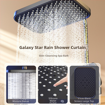 Σετ ντους με κρυφό εγκατάσταση, ψηφιακή οθόνη θερμοκρασίας, έλεγχος θερμοκρασίας, κυκλική κεφαλή ντους, θερμοκρασία λειτουργίας 0-55°C