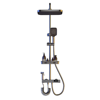 Σετ ντους με κρυφό εγκατάσταση, ψηφιακή οθόνη θερμοκρασίας, έλεγχος θερμοκρασίας, κυκλική κεφαλή ντους, θερμοκρασία λειτουργίας 0-55°C