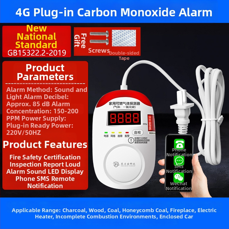 Detektor DFA PS-8093 monoxid de carbon, detecție 360°, acoperire 30 m², alimentare DC3V