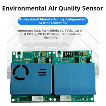 Senzorový modul 7v1 pre kvalitu ovzdušia: CO2, formaldehyd, PM2.5/PM10, TVOC, teplota a vlhkosť; RS485/UART rozhranie; elektrochemický senzor