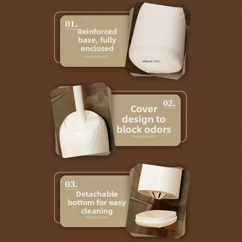 JOHJI Set četkica za WC s dugim držalom, bez bušenja, bez mrtvog kuta, plastično, Taizhou Zhejiang