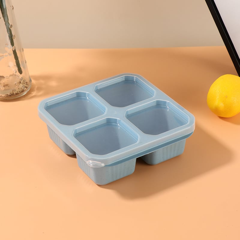 Kutija za ručak s poklopcem, četiri pretinca, plastika, mikrovalna kompatibilna, kapacitet ispod 300 ml