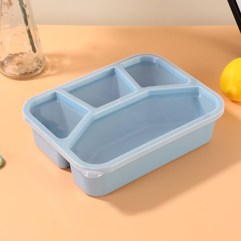 Kutija za ručak s poklopcem, četiri pretinca, plastika, mikrovalna kompatibilna, kapacitet ispod 300 ml