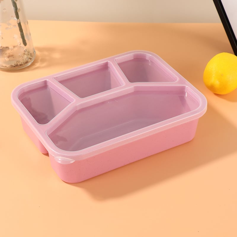 Kutija za ručak s poklopcem, četiri pretinca, plastika, mikrovalna kompatibilna, kapacitet ispod 300 ml