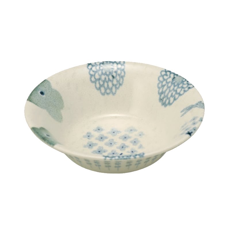 Porcelanska zdjelica s varijantnim podglazurnim uzorcima, okruglog oblika, pogodna za mikrovalnu