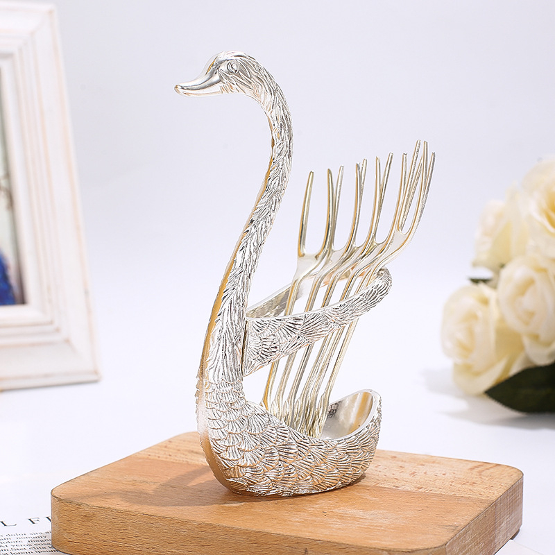 Set vilica i žlica za voće, metalni, stil laganog luksuza, zrcalno poliranje, Yue Jun Chao marka