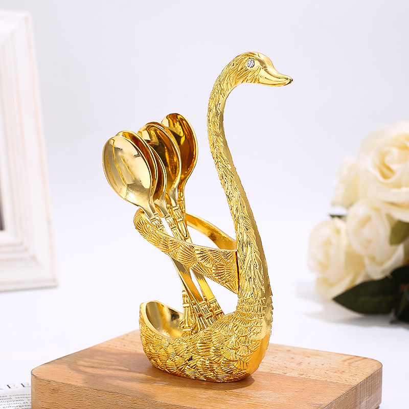 Set vilica i žlica za voće, metalni, stil laganog luksuza, zrcalno poliranje, Yue Jun Chao marka