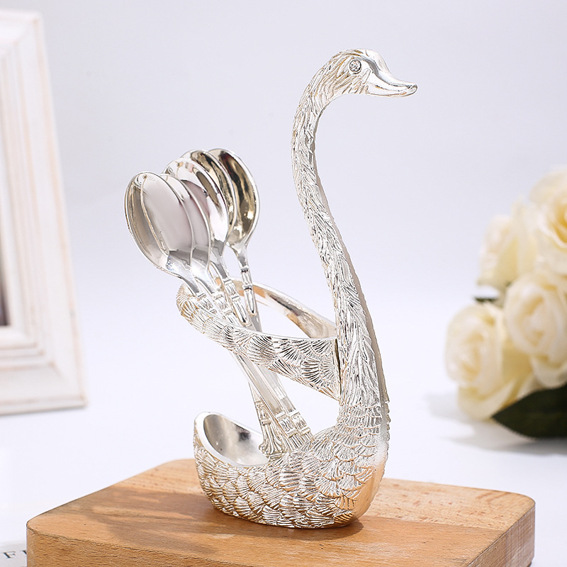 Set vilica i žlica za voće, metalni, stil laganog luksuza, zrcalno poliranje, Yue Jun Chao marka