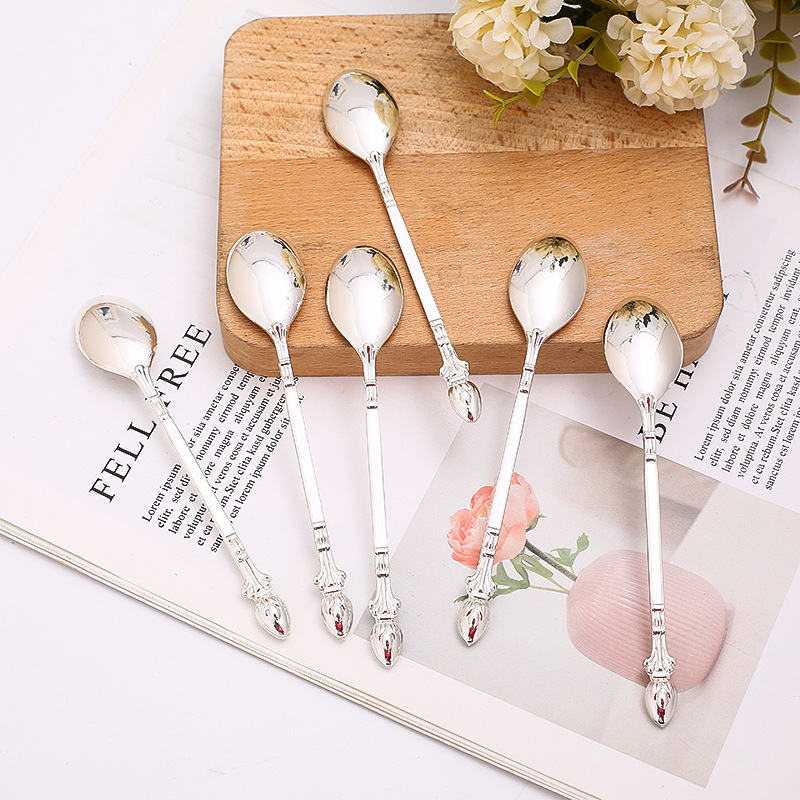 Set vilica i žlica za voće, metalni, stil laganog luksuza, zrcalno poliranje, Yue Jun Chao marka