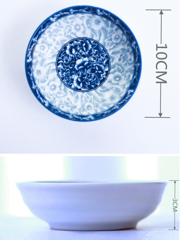 Porcelanske posude za umak, japanski stil, okrugle, set od 6, uzorak biljaka i cvijeća