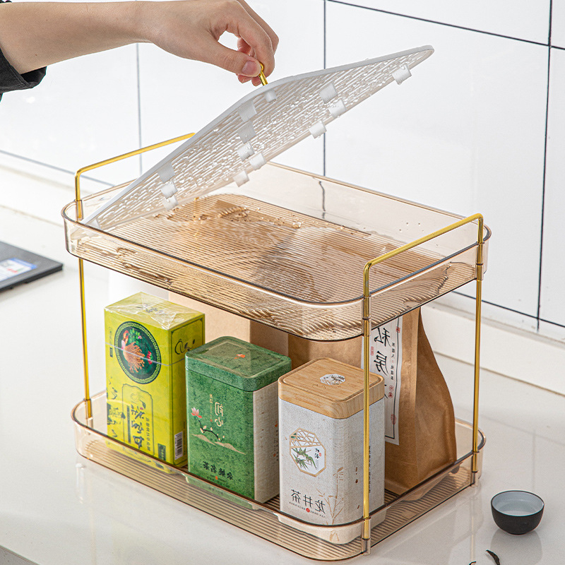 Stojak za čaše na stolnu ploču, plastični, dvostruki nivo, otporan na vlagu, bez bušenja, elegantan luksuzni stil