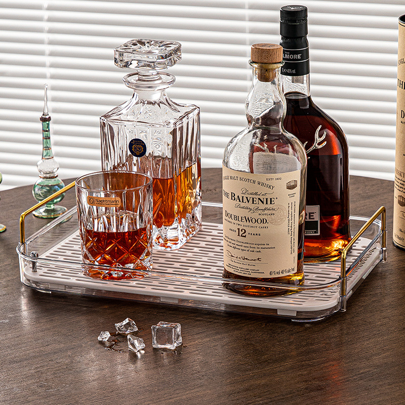 Stojak za čaše na stolnu ploču, plastični, dvostruki nivo, otporan na vlagu, bez bušenja, elegantan luksuzni stil