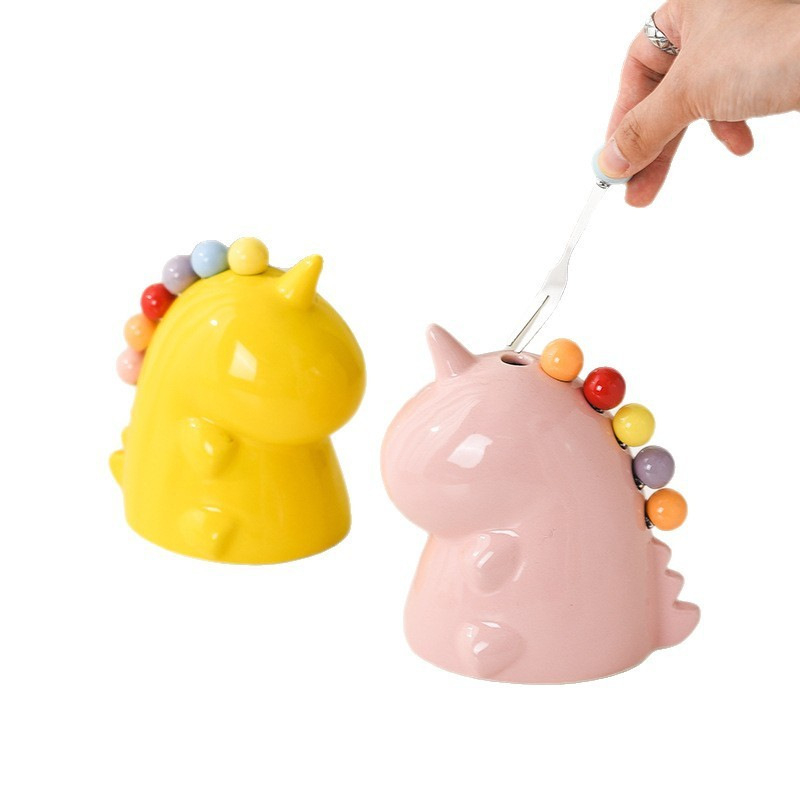 New meite Keramički set vilica za voće - Sladak karikaturistički stil, Karikatura uzorak, Prvoklasna kvaliteta