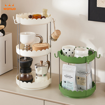 Stolni rotirajući organizator za čaše i kozmetiku – 3 sloja, plastika