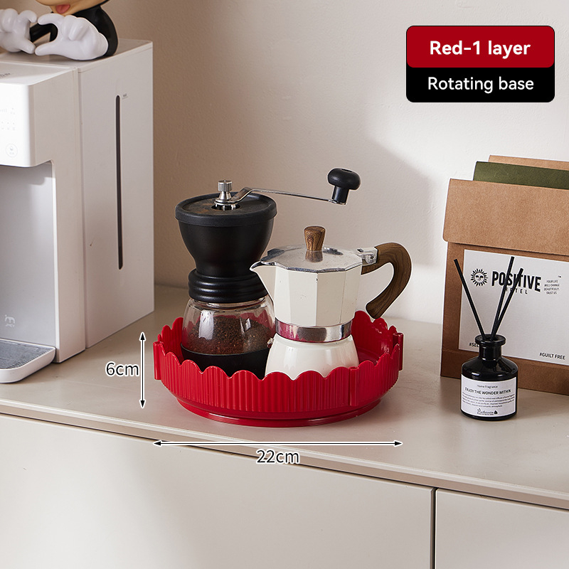 Stolni rotirajući organizator za čaše i kozmetiku – 3 sloja, plastika