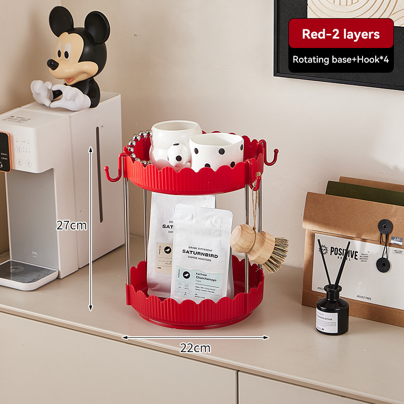 Stolni rotirajući organizator za čaše i kozmetiku – 3 sloja, plastika