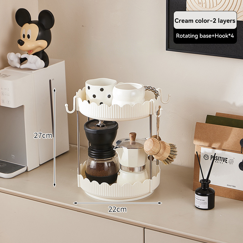 Stolni rotirajući organizator za čaše i kozmetiku – 3 sloja, plastika