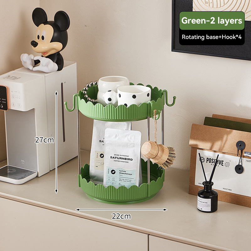 Stolni rotirajući organizator za čaše i kozmetiku – 3 sloja, plastika