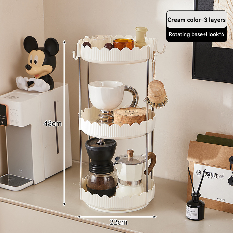 Stolni rotirajući organizator za čaše i kozmetiku – 3 sloja, plastika