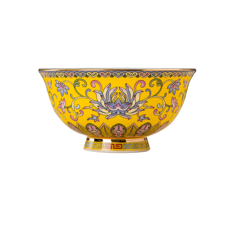 Emalirana misa od porculana s kostima, okruglog oblika, uzorak biljaka i cvijeća, kineski stil (nova chinoiserie), tisak logotipa i prilagodba dostupni