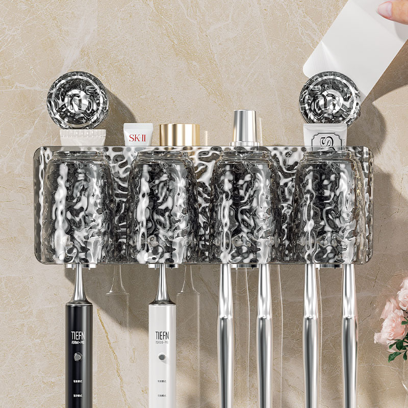 Držač za četkice za zube na zidu s usisnom čašom, PET materijal, 32 komada u kutiji