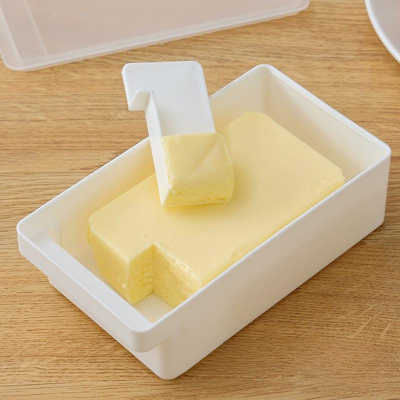 Кутия за нарязване и съхранение на масло с капак, японски стил, метална конструкция, с нож за масло (Метал; Японски стил; Нож за масло)