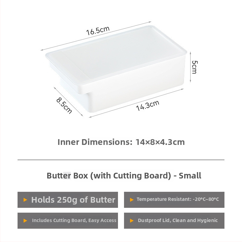 Box na krájanie a ukladanie masla s vekom, japonský štýl, kovové telo, zabudovaný krájač masla (Kov; Japonský štýl; Zabudovaný krájač masla)