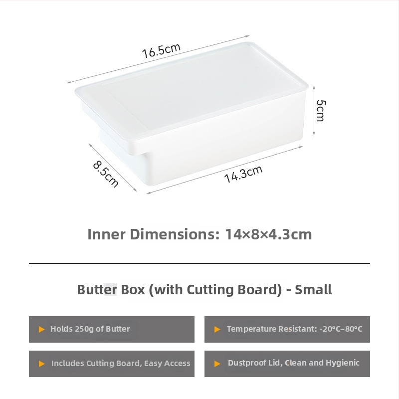 Box na krájanie a ukladanie masla s vekom, japonský štýl, kovové telo, zabudovaný krájač masla (Kov; Japonský štýl; Zabudovaný krájač masla)