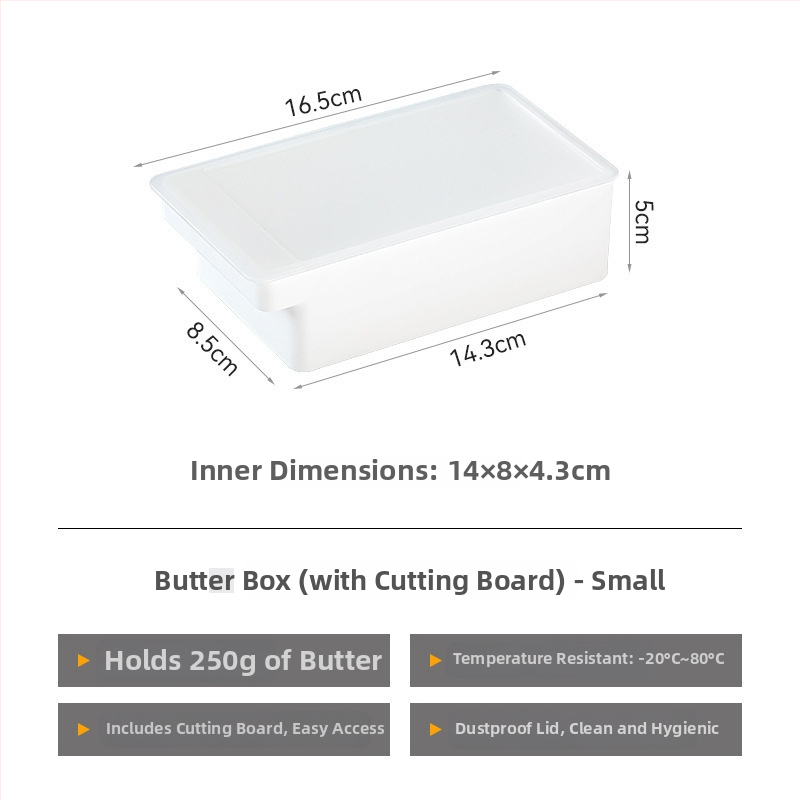 Box na krájanie a ukladanie masla s vekom, japonský štýl, kovové telo, zabudovaný krájač masla (Kov; Japonský štýl; Zabudovaný krájač masla)