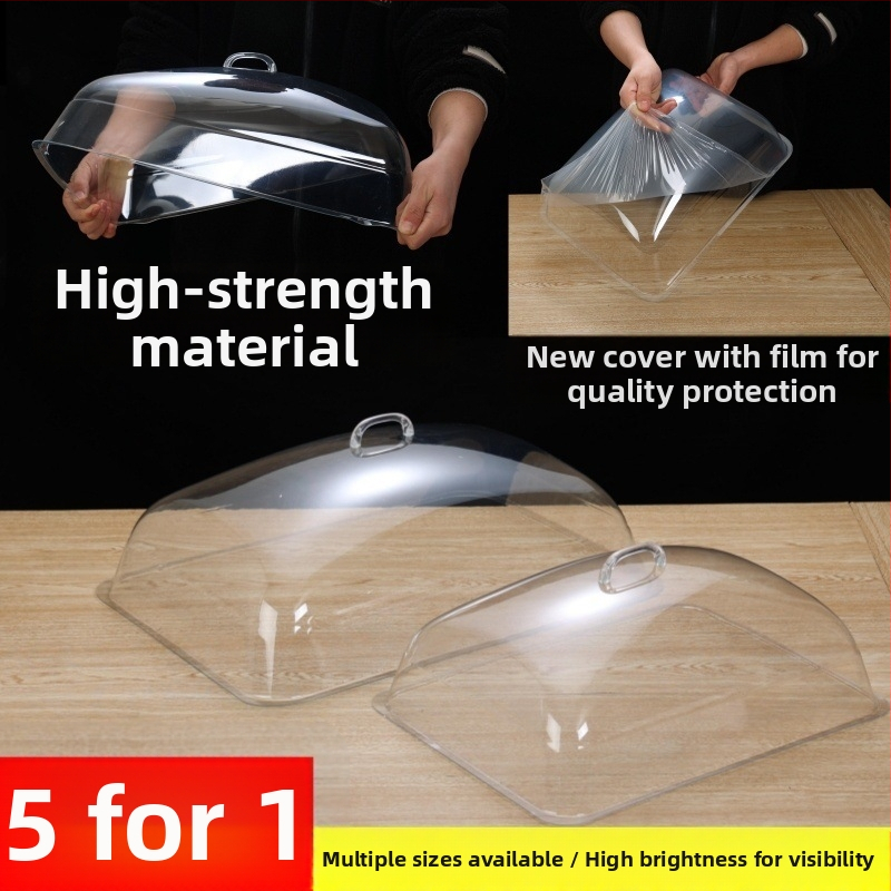 Plastični pladanj za užinu s poklopcem za izlaganje – proziran poklopac otporan na prašinu, novi kineski stil