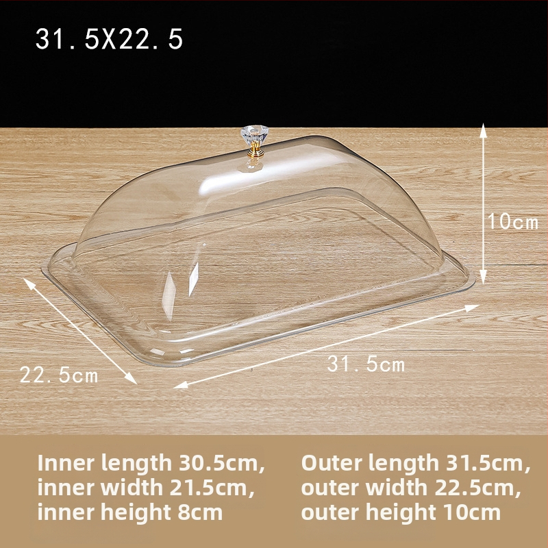 Plastični pladanj za užinu s poklopcem za izlaganje – proziran poklopac otporan na prašinu, novi kineski stil