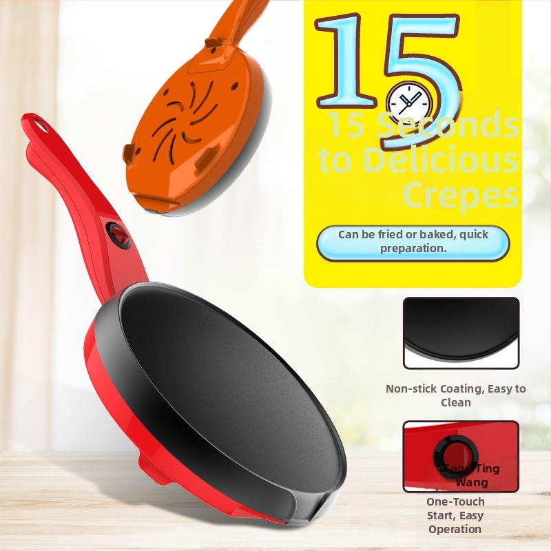 Elektrická panvica na palacinky a jarné rolky, kompaktný vaflový pan, 600W, jednostranné vykurovanie, mechanické ovládanie