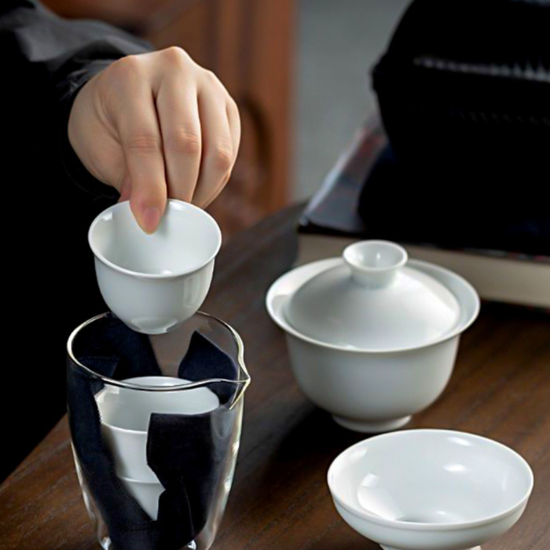 Set čaja s poklopcem za kampiranje – porcelin, ovalni oblik, moderni minimalistički stil, površina s sprejem, uzorak 69850