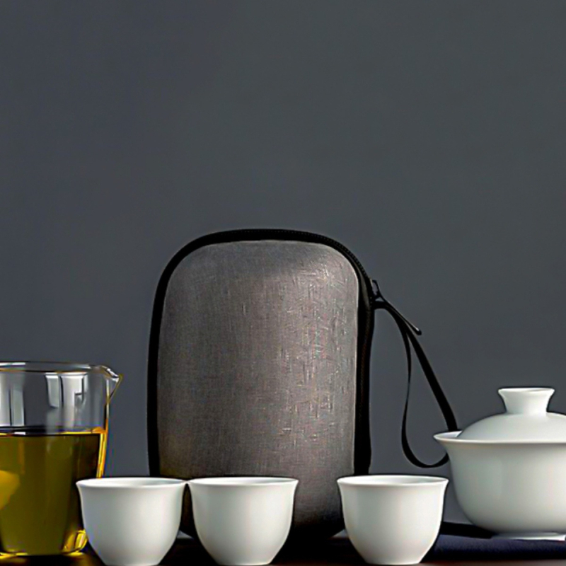 Set čaja s poklopcem za kampiranje – porcelin, ovalni oblik, moderni minimalistički stil, površina s sprejem, uzorak 69850
