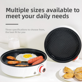 Električni gril tiganj s non-stick površinom bez dima, model ZA-218B, 1000W, 110–220V, grijanje s jedne strane