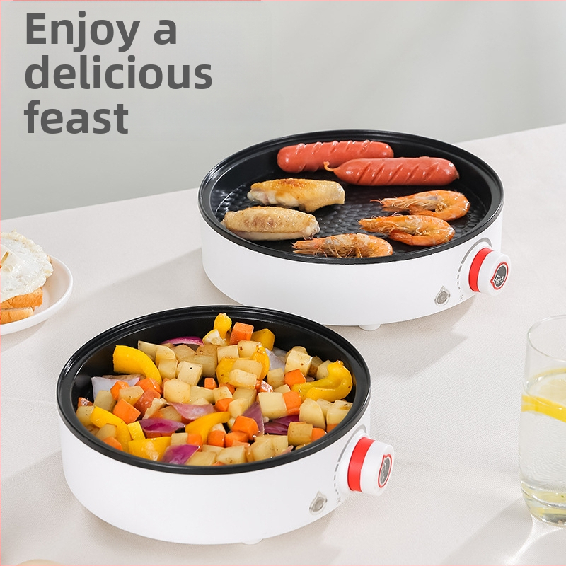 Električni gril tiganj s non-stick površinom bez dima, model ZA-218B, 1000W, 110–220V, grijanje s jedne strane