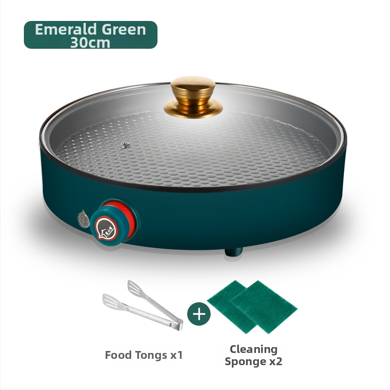 Električni gril tiganj s non-stick površinom bez dima, model ZA-218B, 1000W, 110–220V, grijanje s jedne strane