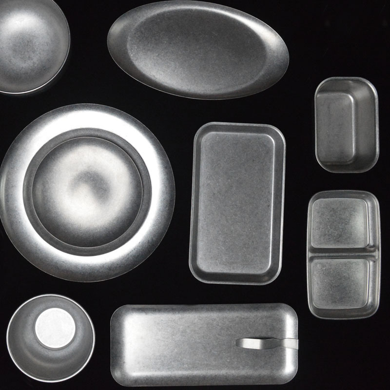 Set posuđa od 304 nehrđajućeg čelika — retro snježna pahulja industrijskog stila; zdjele i tanjuri, zdjele za rižu, juhe, posude za umake; moderna jednostavnost; mogućnost loga