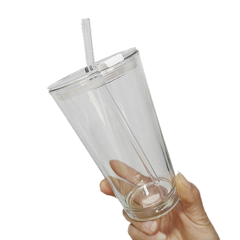 Staklena čaša za vodu s užetom i poklopcem, za parove, pogodna za ured i dom, visok kapacitet šalice za kavu