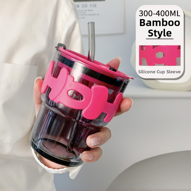 Staklena čaša za vodu s užetom i poklopcem, za parove, pogodna za ured i dom, visok kapacitet šalice za kavu