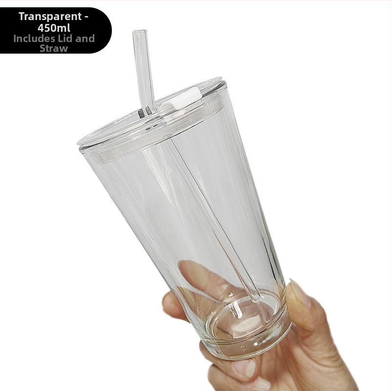 Staklena čaša za vodu s užetom i poklopcem, za parove, pogodna za ured i dom, visok kapacitet šalice za kavu