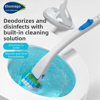 Jednorázová sada kefy na toaletu s dlhým držadlom, výmennou hlavou, bez mŕtvych uhlov, plastová konštrukcia.