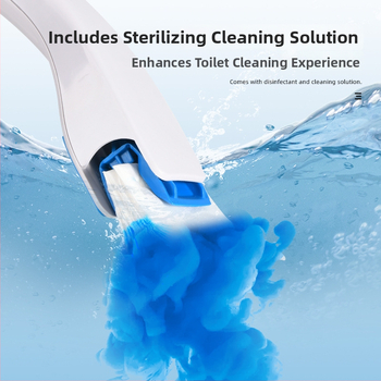 Jednorázová sada kefy na toaletu s dlhým držadlom, výmennou hlavou, bez mŕtvych uhlov, plastová konštrukcia.