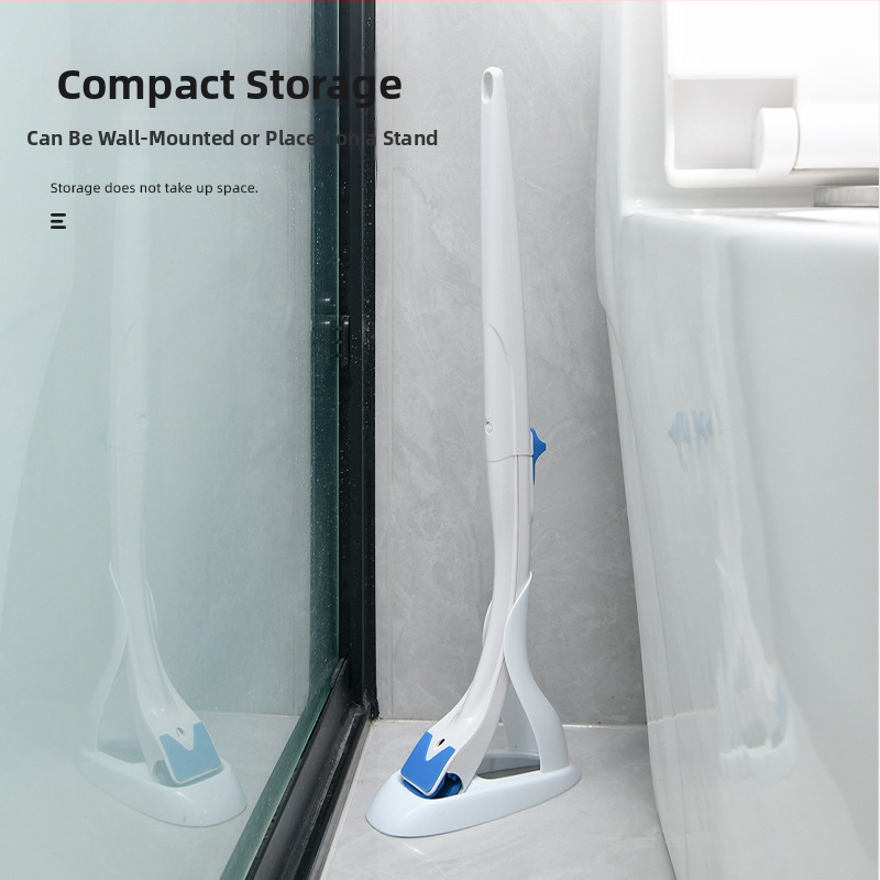 Jednorázová sada kefy na toaletu s dlhým držadlom, výmennou hlavou, bez mŕtvych uhlov, plastová konštrukcia.