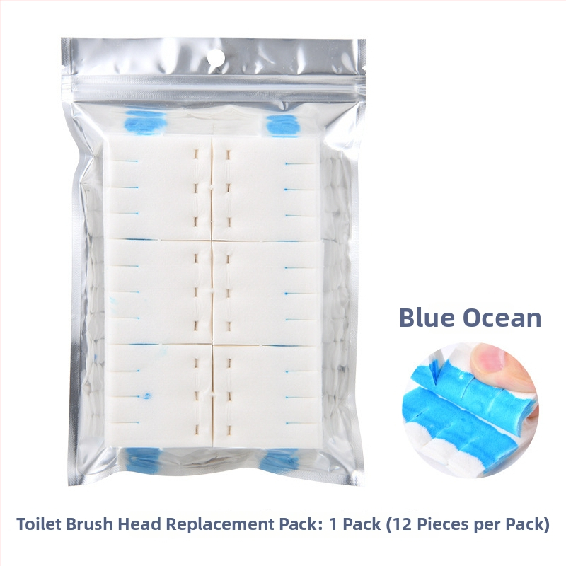 Jednorázová sada kefy na toaletu s dlhým držadlom, výmennou hlavou, bez mŕtvych uhlov, plastová konštrukcia.