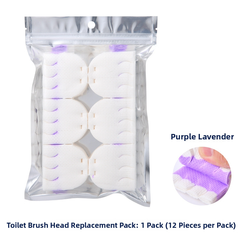 Jednorázová sada kefy na toaletu s dlhým držadlom, výmennou hlavou, bez mŕtvych uhlov, plastová konštrukcia.